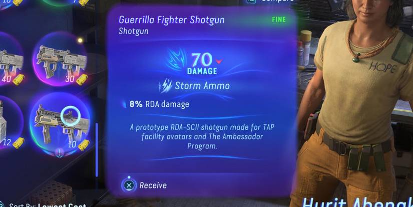 A shotgun being sold in Avatar: Frontiers of Pandora