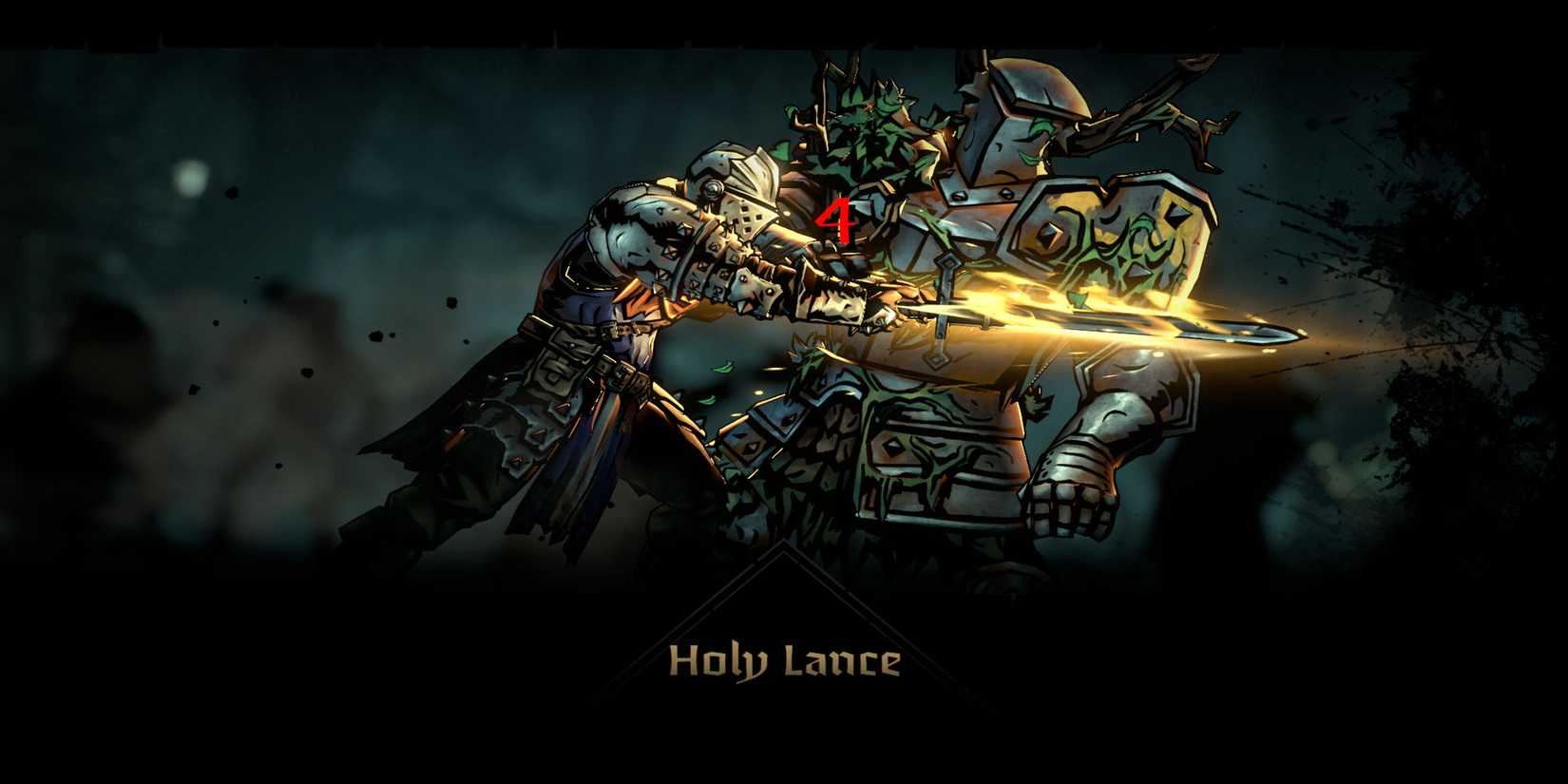 The Crusader from Darkest Dungeon 2 hurting an enemy with his sword