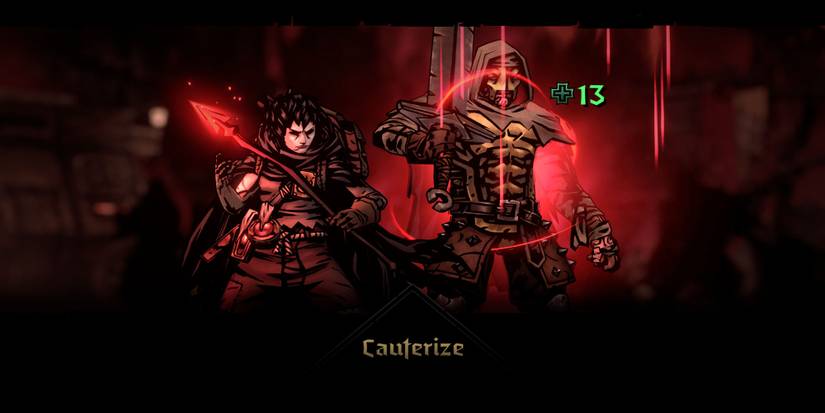 The Runaway heals the Leper 13 HP with the Cauterize skill