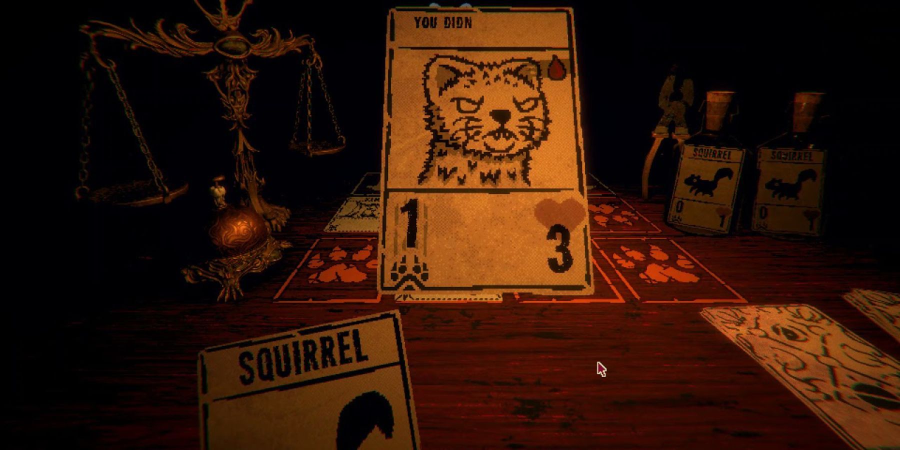 A player drawing a Stoat card