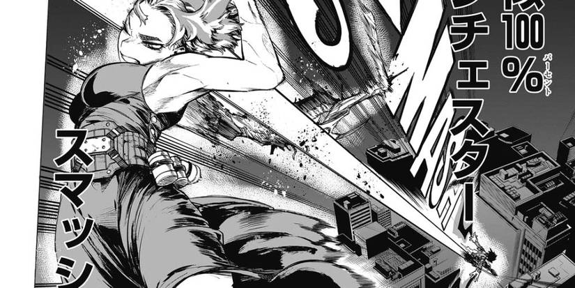 Izuku Midoriya's Faux 100 Percent Manchester Smash against Lady Nagant.