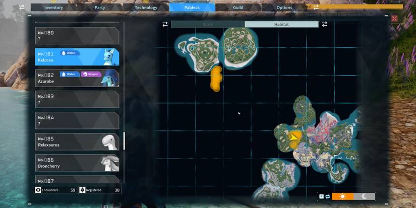 Palworld: Kelpsea spawn locations on the map