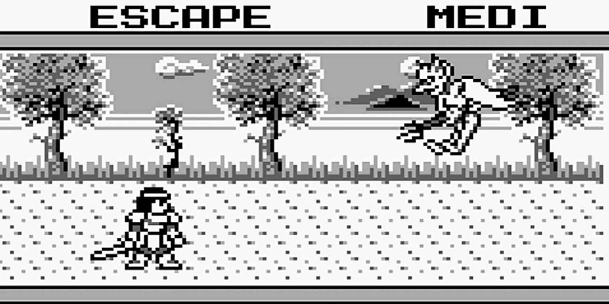 A typical battle in Knight's Quest for the GameBoy