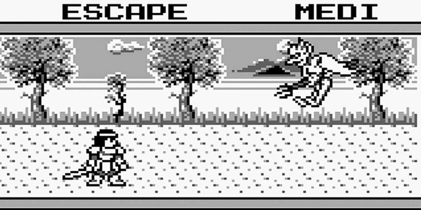 A typical battle in Knight's Quest for the GameBoy