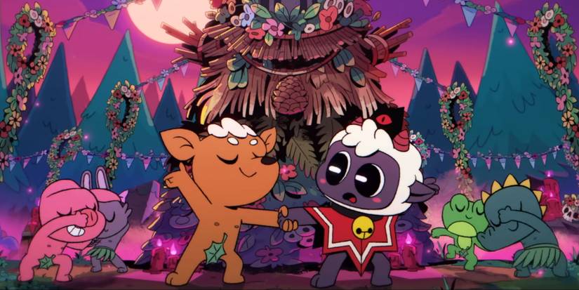 Naked followers performing the Rite of Lust in Cult of the Lamb.