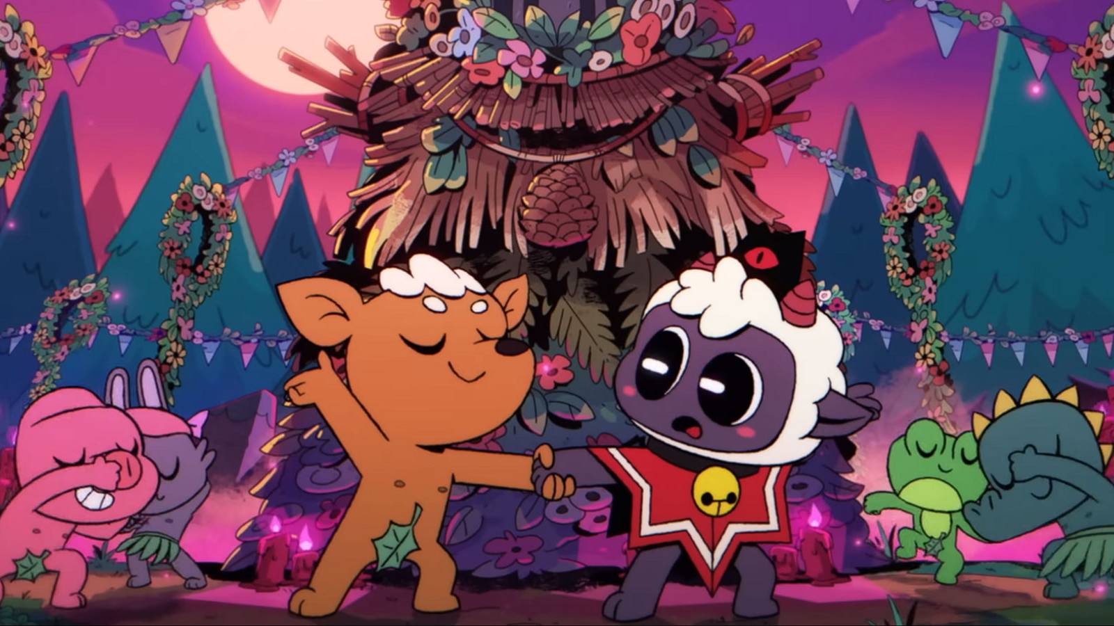 Naked followers performing the Rite of Lust in Cult of the Lamb.