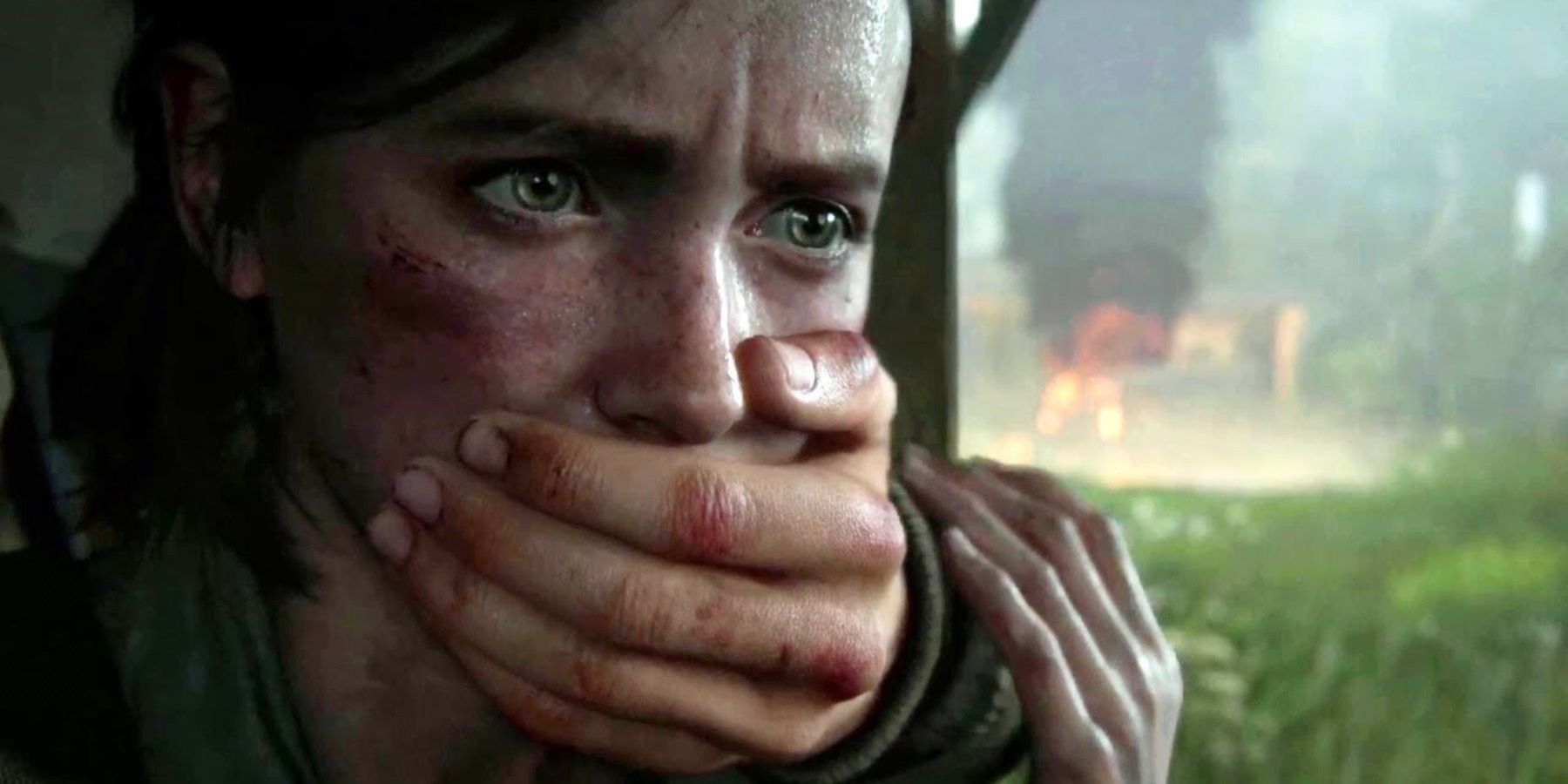 Last of Us, partie 2, Ellie, la main sur la bouche