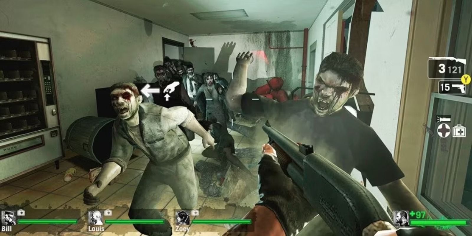 Left 4 Dead zombies chasing protagonist