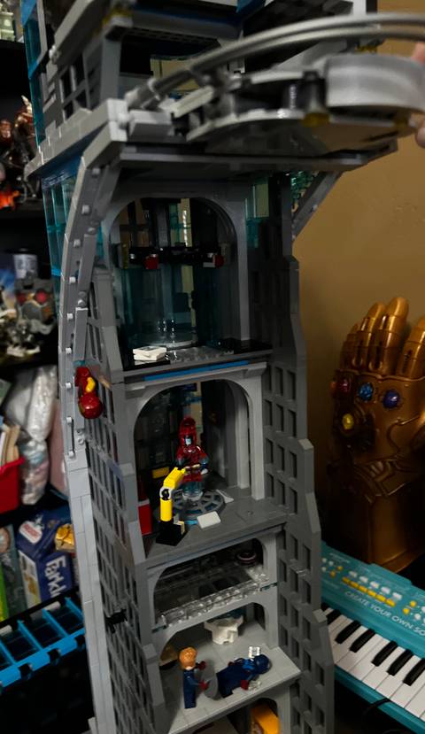 lego avengers tower inside scenes