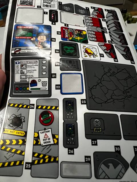 lego avengers tower stickers