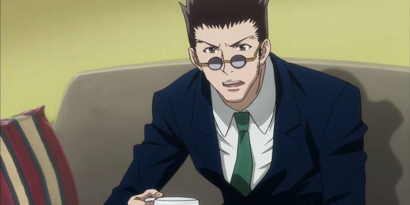 Leorio drinking in Hunter x Hunter