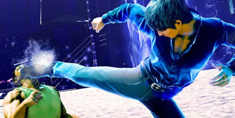 Kiryu kicking an enemy in like a Dragon: Infinite Wealth