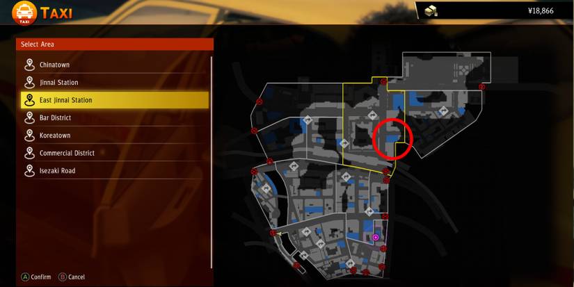 Like a Dragon Vocational School Guide Location Map East Jinnai Station