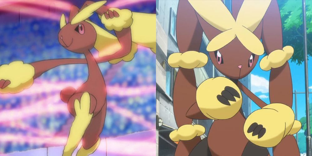 Lopunny and Mega Lopunny in the Pokemon Anime.