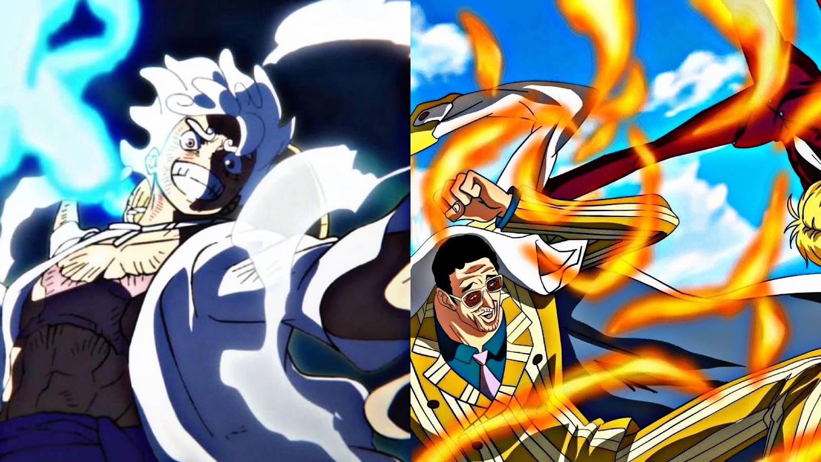 luffy gear 5 sanji vs kizaru one piece 1105