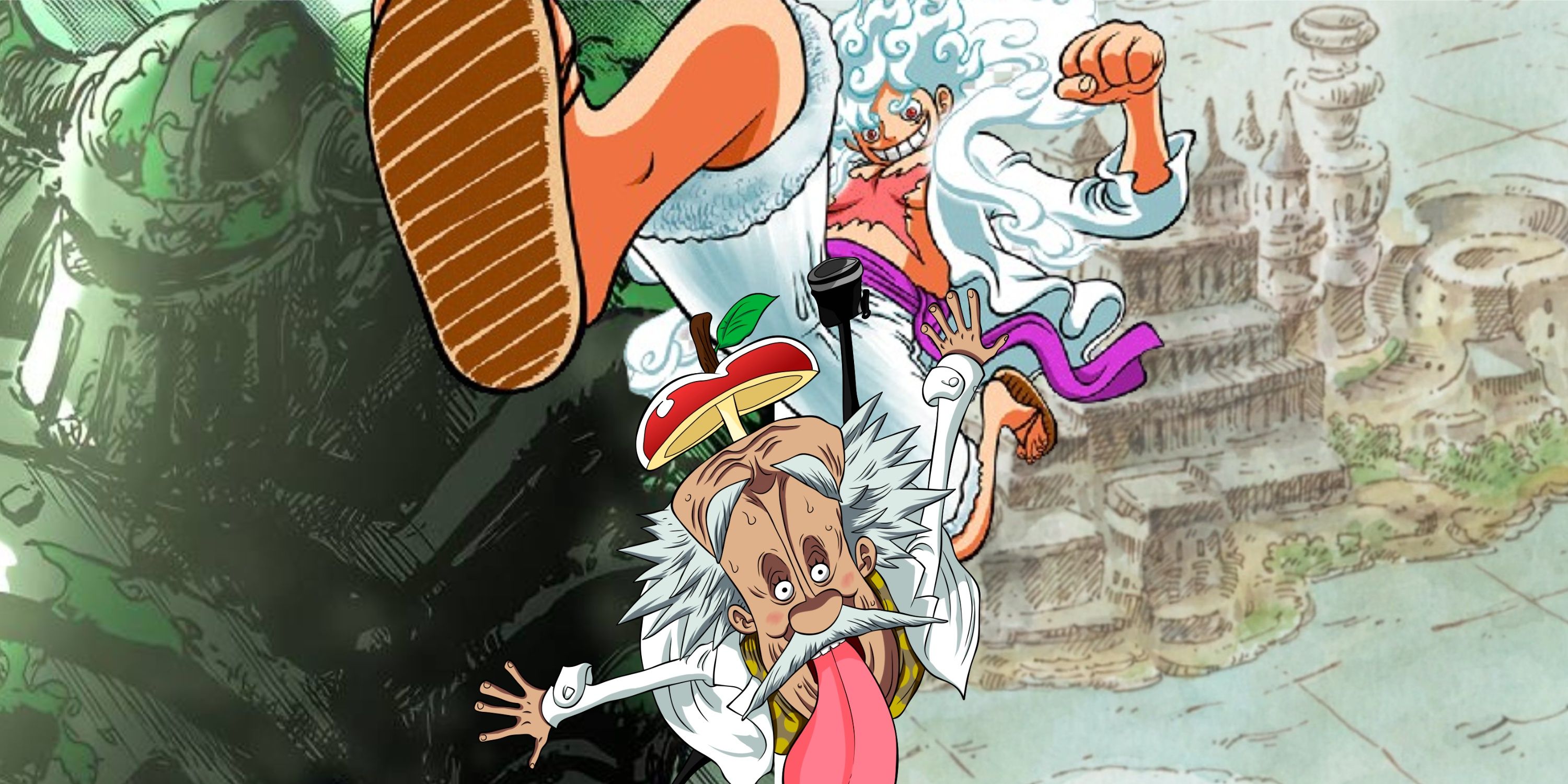 Luffy Gear 5 Vegapunk Iron Giant Great Kingdom One Piece - Destaque
