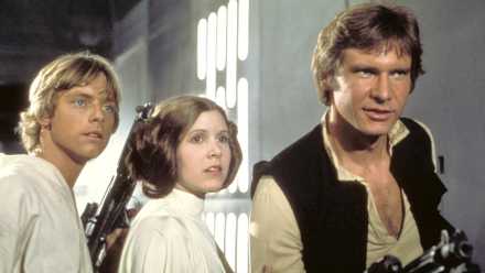 Luke, Leia, and Han in Star Wars: A New Hope