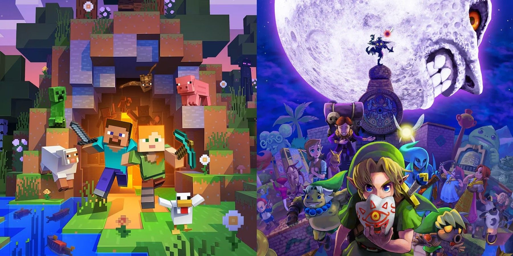 Zelda Fan Recreates Majora's Mask Clock Town in Minecraft