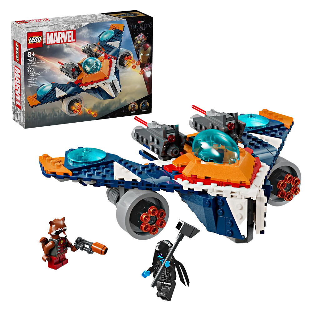 Marvel LEGO sets Rocket's Warbird vs. Ronan 76278