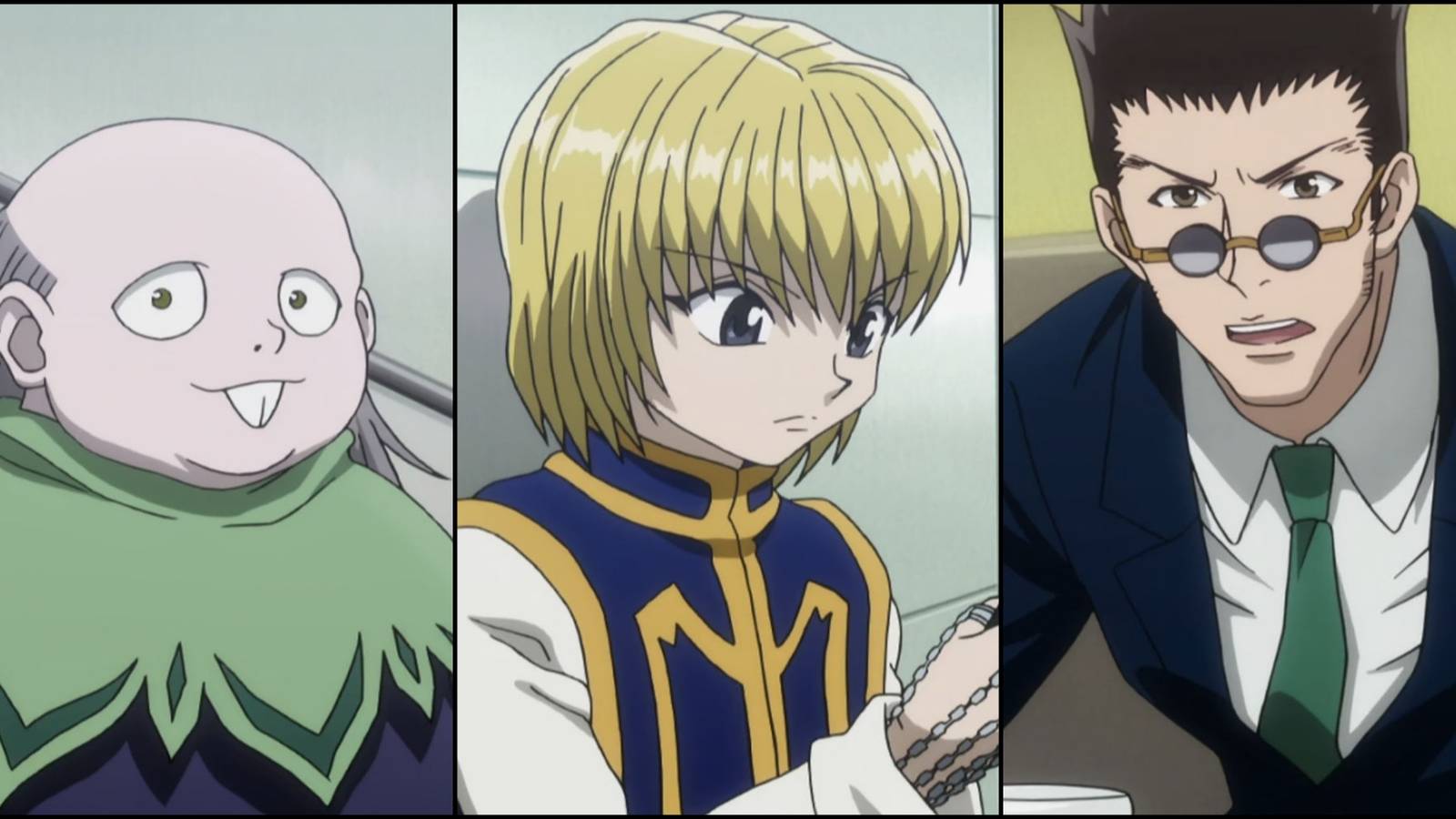 Melody, Kurapika, and Leorio in Hunter x Hunter