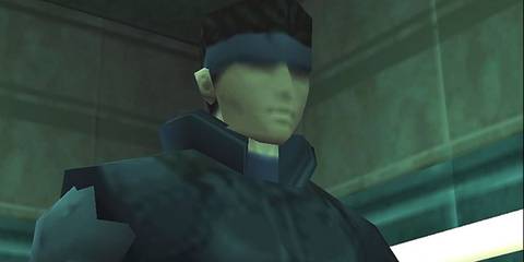 Closeup of Solid Snake in Metal Gear Solid