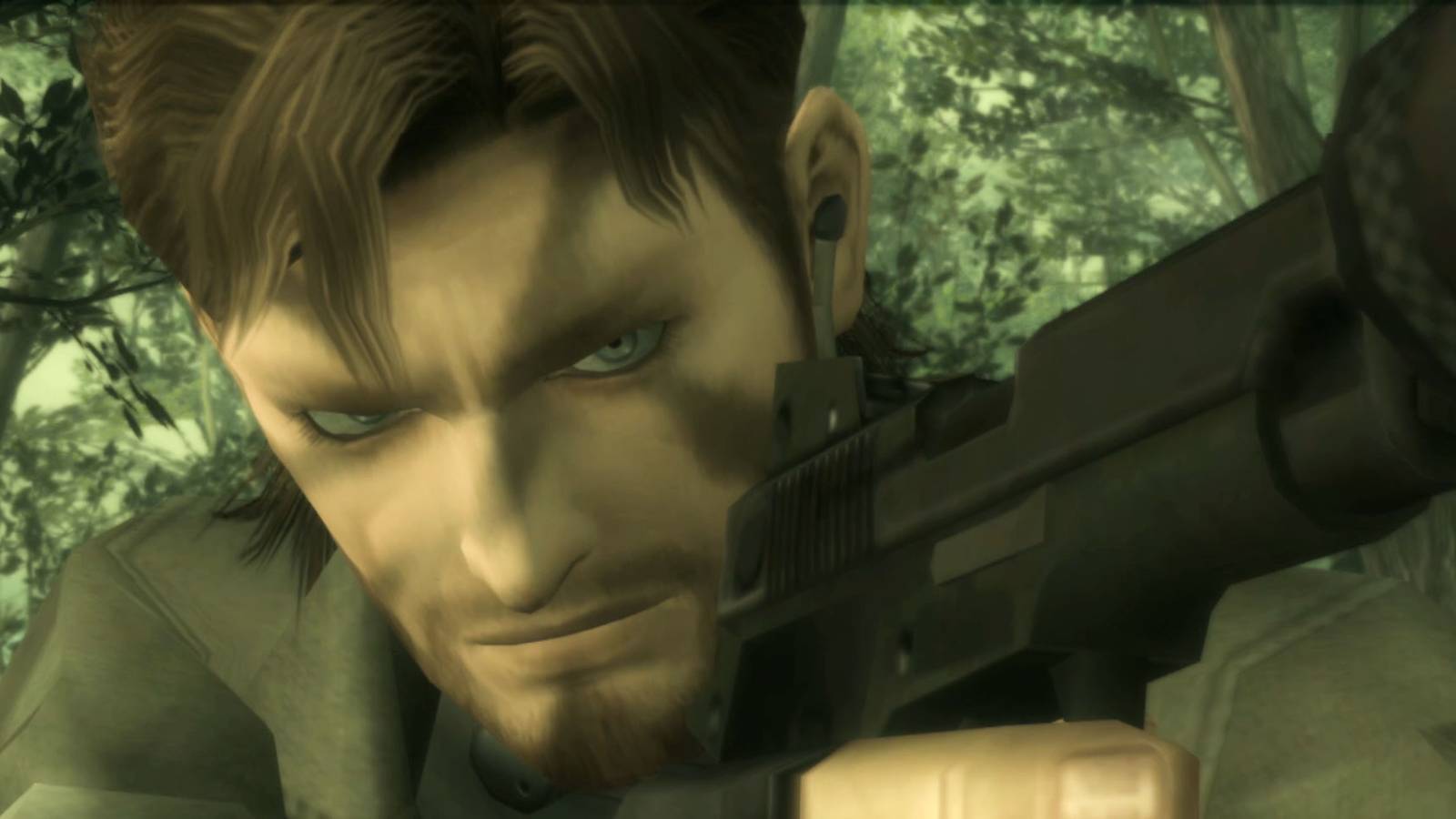 A screenshot from Metal Gear Solid 3 showing main protagonist Naked Snake.