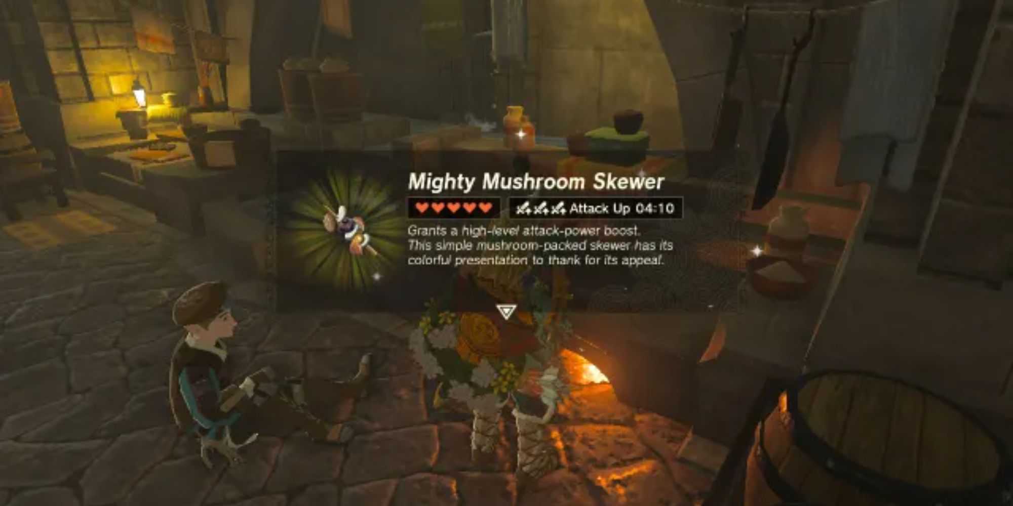 A Mighty Mushroom Skewer in TOTK