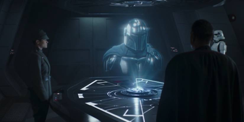 the mandalorian talking to moff gideon