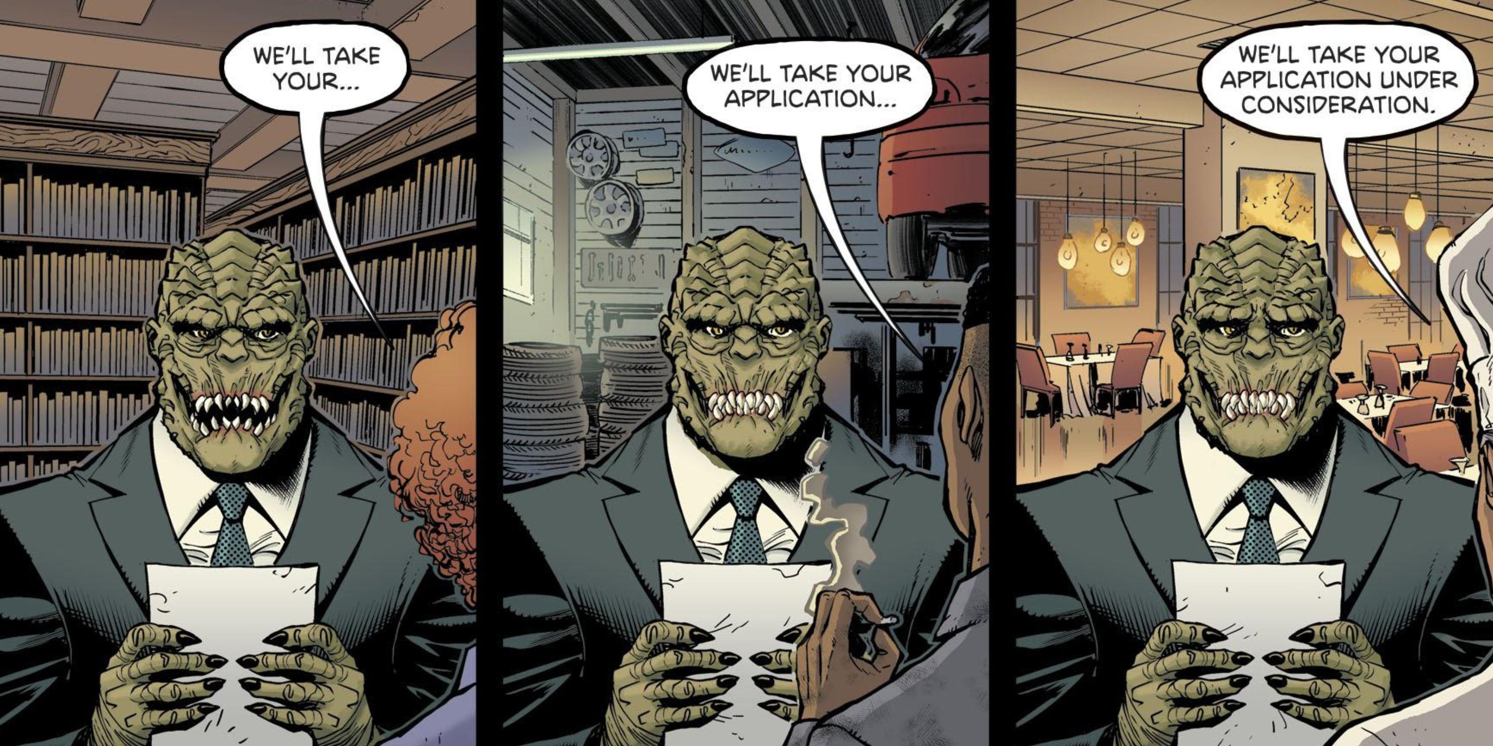 killer croc waylon jones going for a job interview