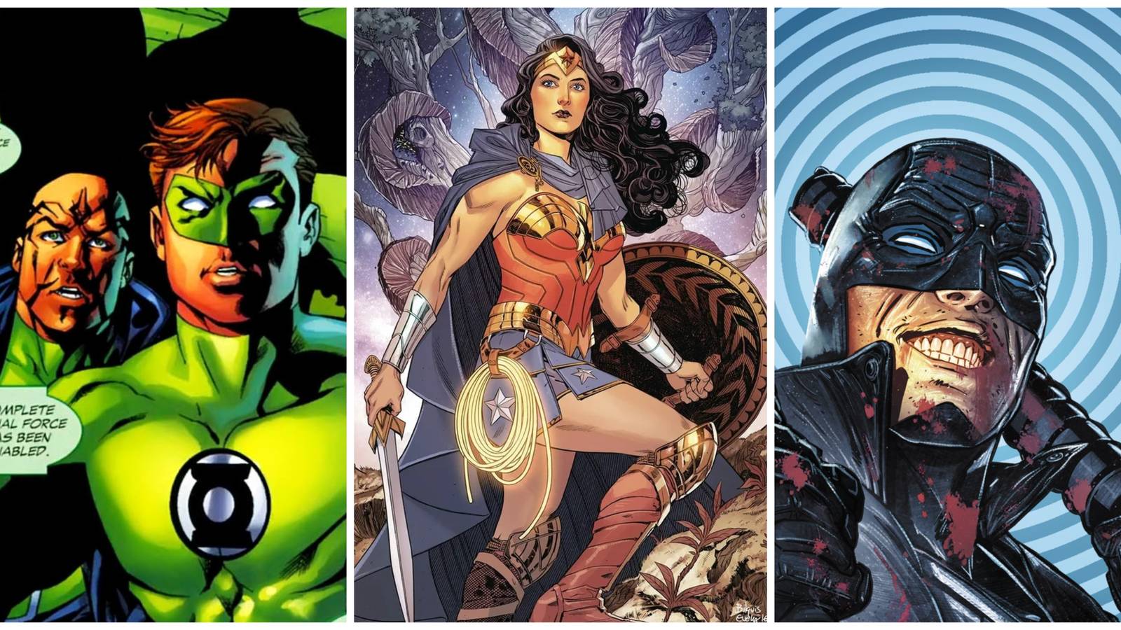 green lantern lethal force, wonder woman sword and shield, midnighter