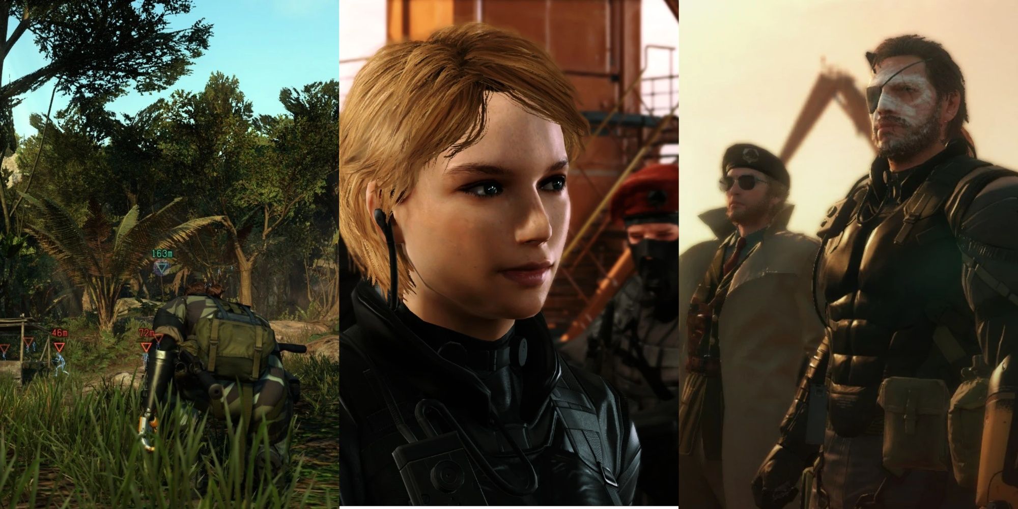 Collage of 3 screenshots MGS 5 Mods