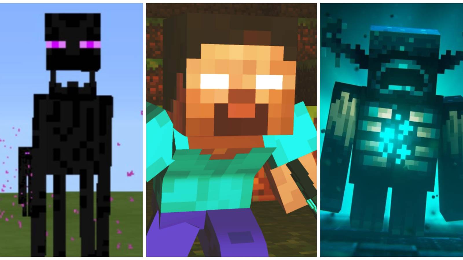 angry enderman, herobrine, the warden