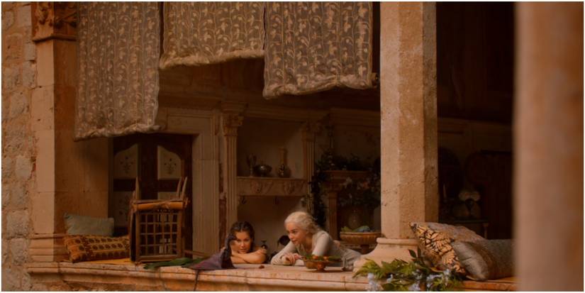 Daenerys speaks to Drogon in Game of Thrones.