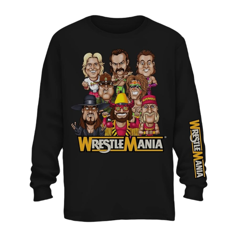 WWE WWF Legends Wrestling Shirt - Wrestlemania - World Wrestling Champions Long Sleeve T-Shirt