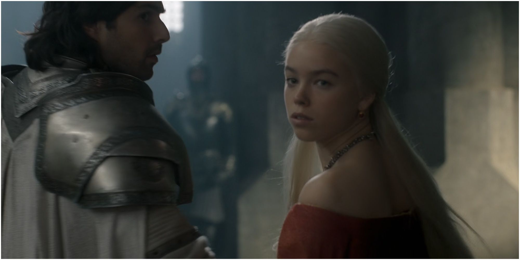Ser Criston Cole and Rhaenyra Targaryen in House of the Dragon.