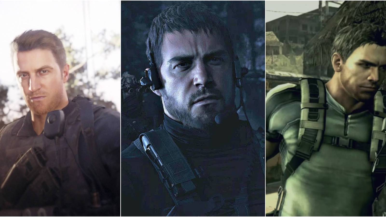 Three versions of Chris Redfield 