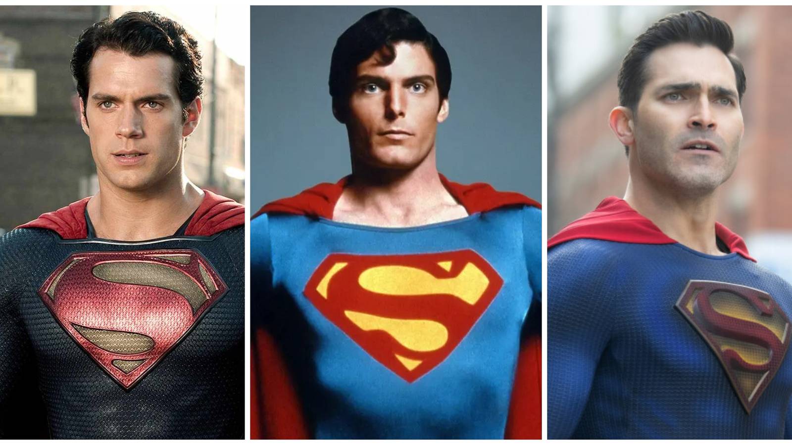 henry cavill, christopher reeve, tyler hoechlin as superman