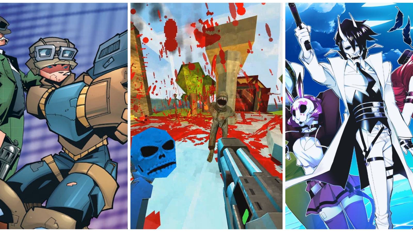 Fun But Difficult FPS Games To Speedrun (Featured Image) - TimeSplitters 2 + ULTRAKILL + Neon White