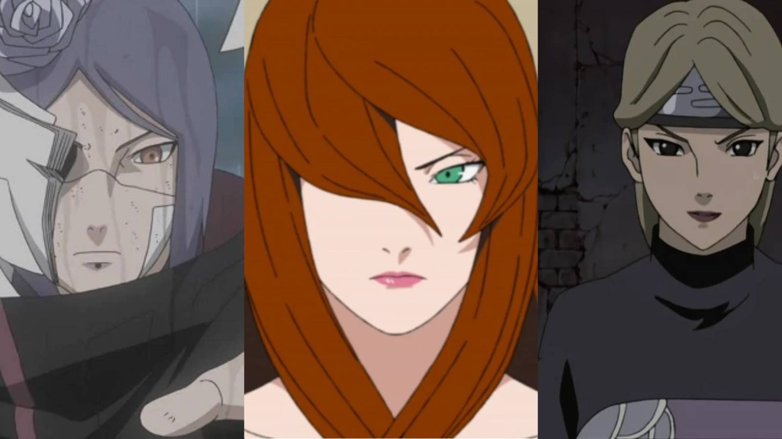 Konan, Mei Terumei & Yugito Nii - some of the strongest female ninja in Naruto