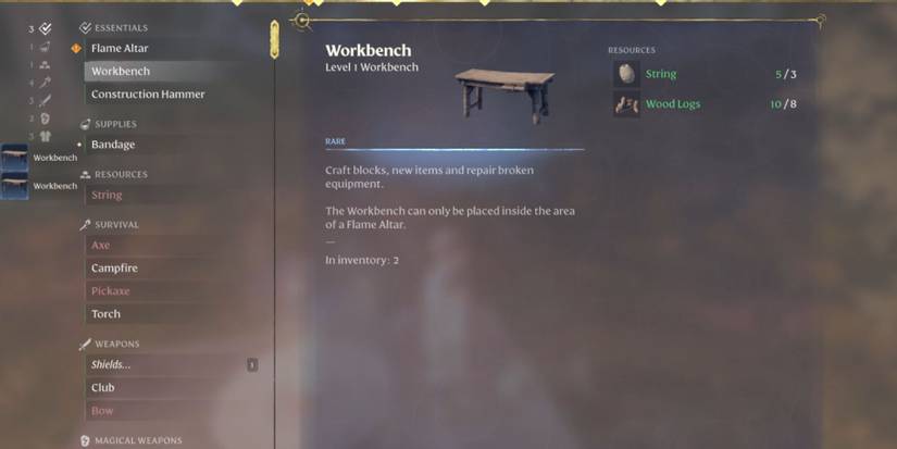 workbench in enshrouded