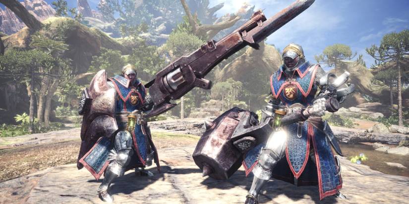 Monster Hunter World characters posing