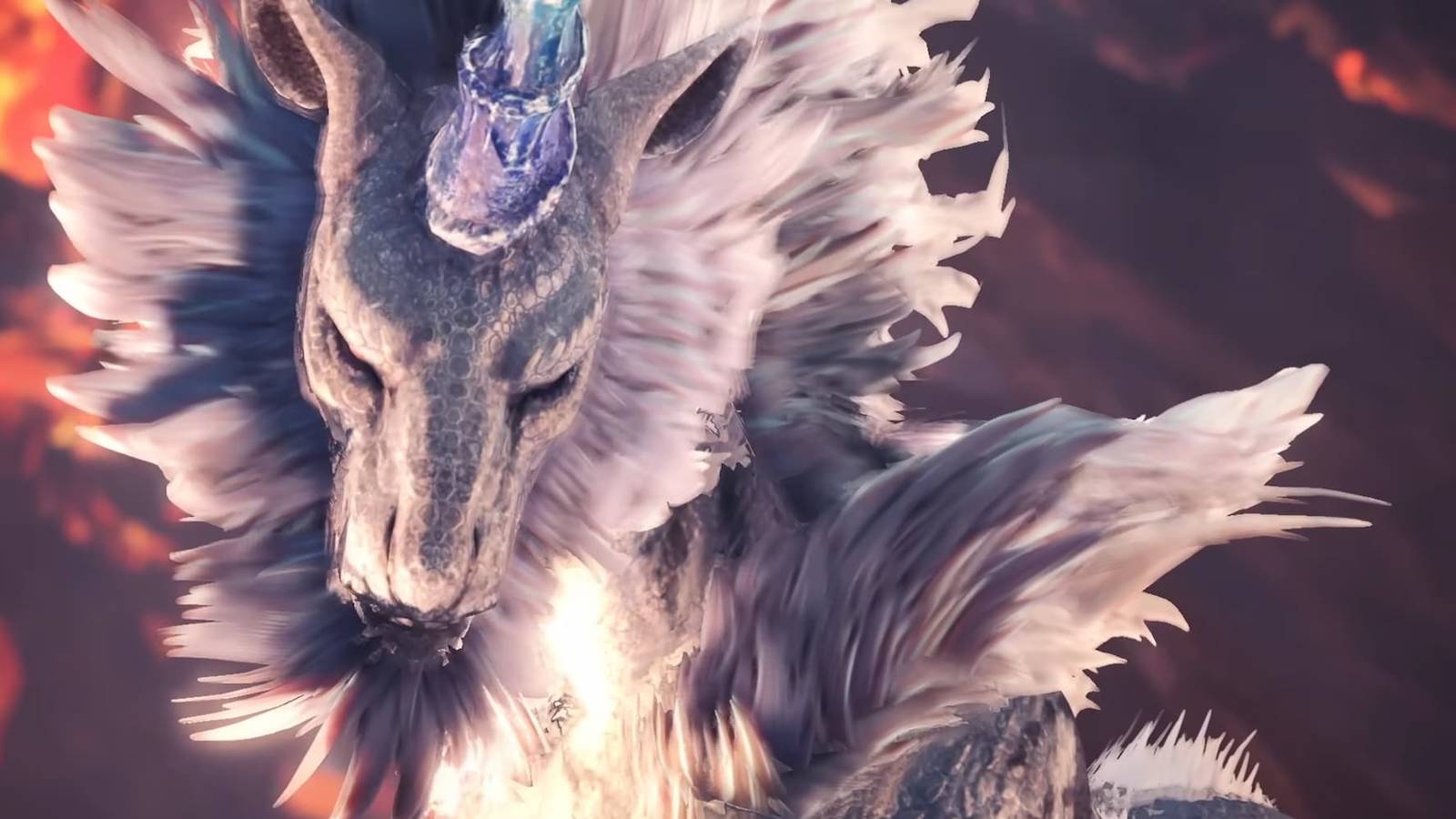 Intro cinematic shot of the Kirin from Monster Hunter World