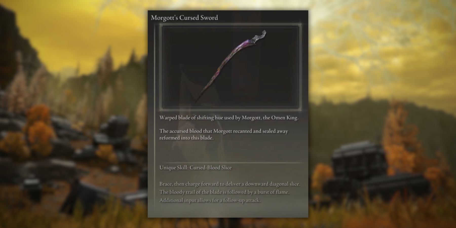 Morgott's Cursed Sword in Elden Ring