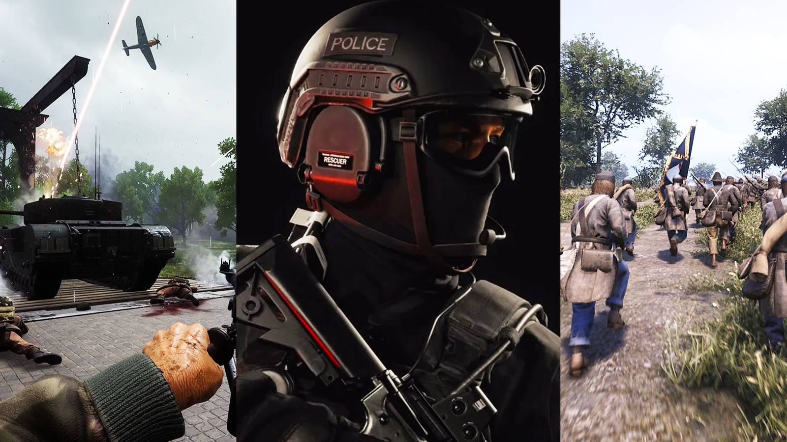 A Split Image Of The Most Realistic Tactical Shooters