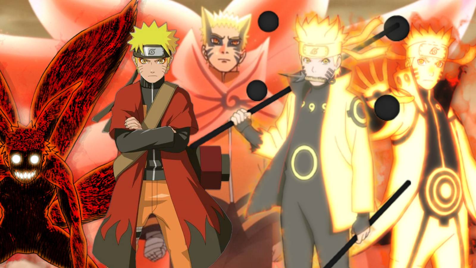Naruto Best Transformation Nine Tails Jinchuriki Sage Mode Kurama Mode Six Paths Sage Mode - Featured