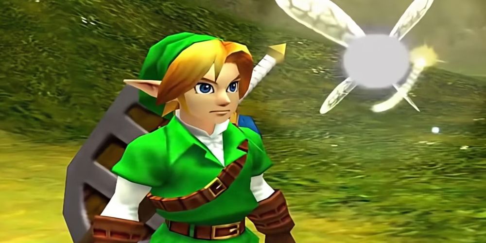Link and Navi, as seen in Zelda: Ocarina of Time 3D.