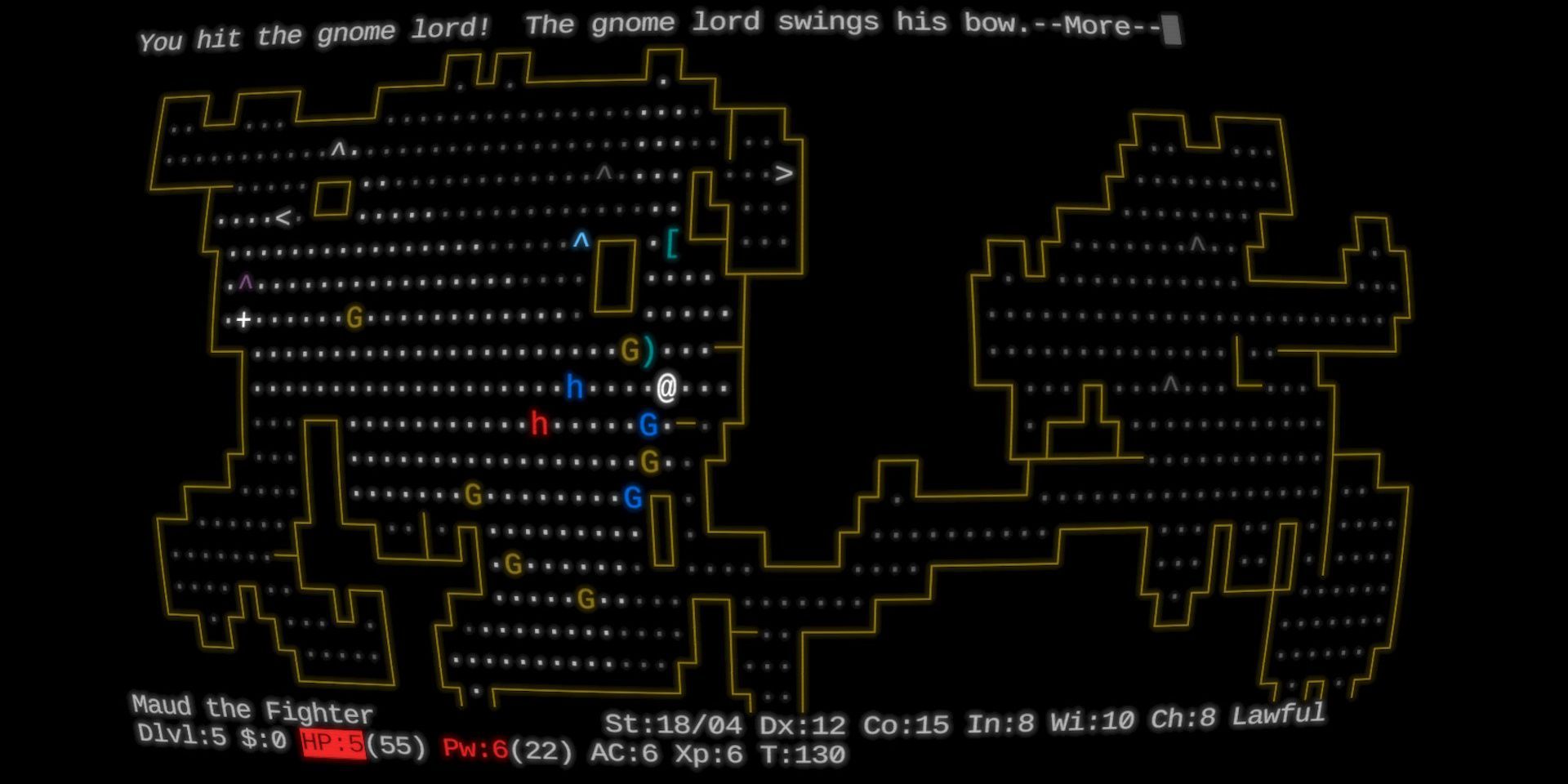 A screenshot from the Steam version of NetHack Legacy