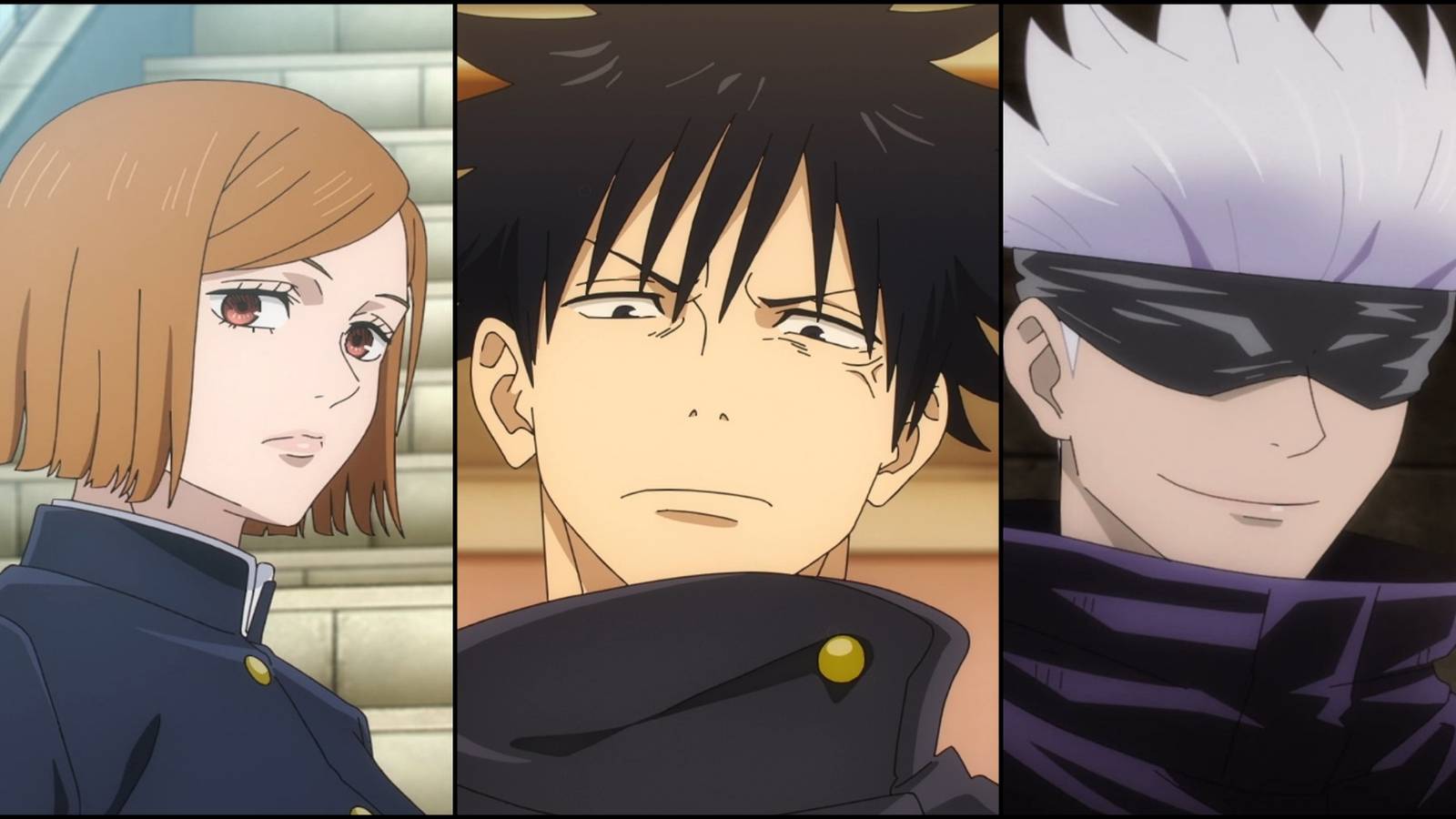 Nobara, Megumi, and Gojo in Jujutsu Kaisen