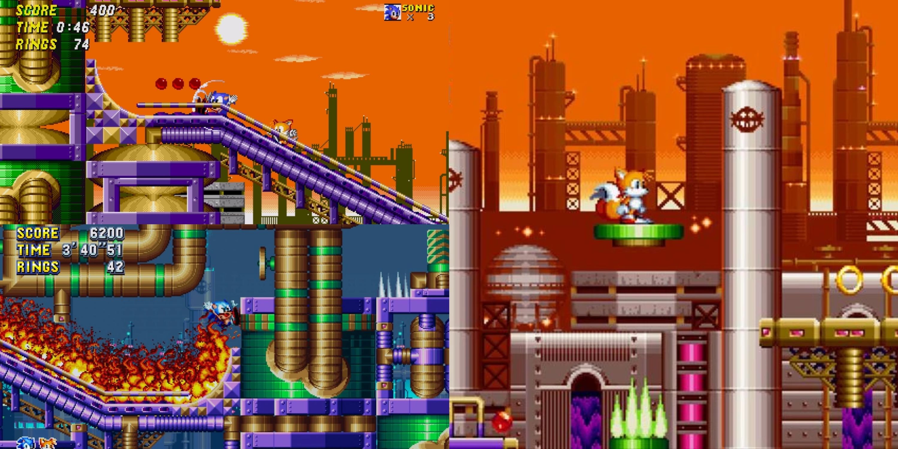 oil ocean zone from sonic 2 and sonic mania