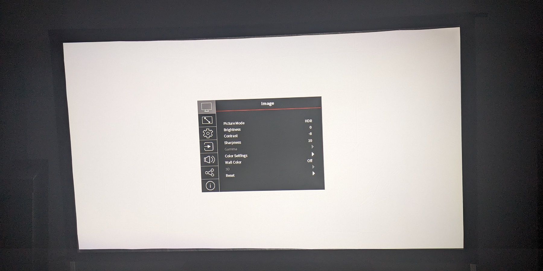 Optoma UHZ66 Install Menu